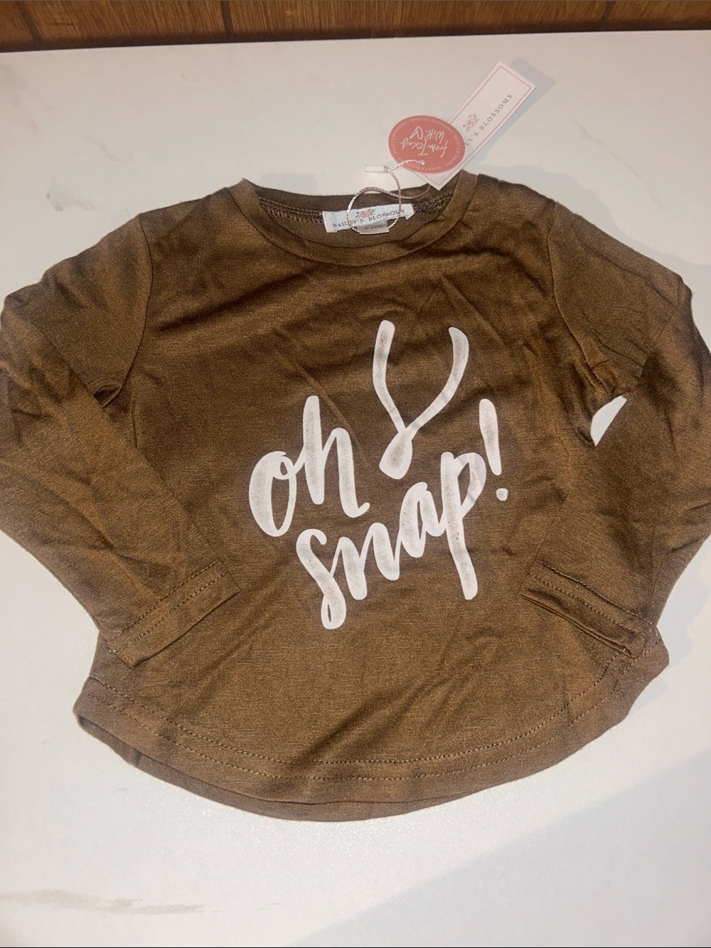 3/$25 Bailey’s Blossoms | Tee with "Oh Snap!" Graphic